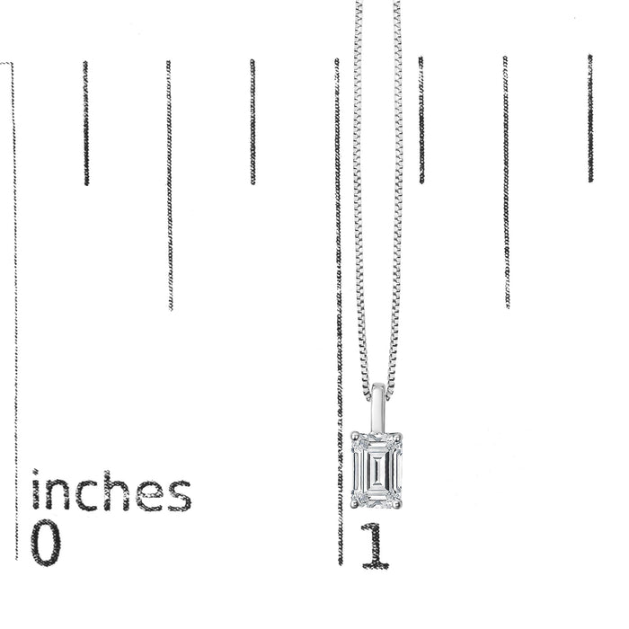 Lab-Grown Emerald-Cut Solitaire Diamond Pendant Necklace in 14K Gold, photo 14