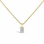 Lab-Grown Emerald-Cut Solitaire Diamond Pendant Necklace in 14K Gold, photo 3