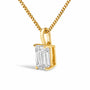 Lab-Grown Emerald-Cut Solitaire Diamond Pendant Necklace in 14K Gold, photo 11