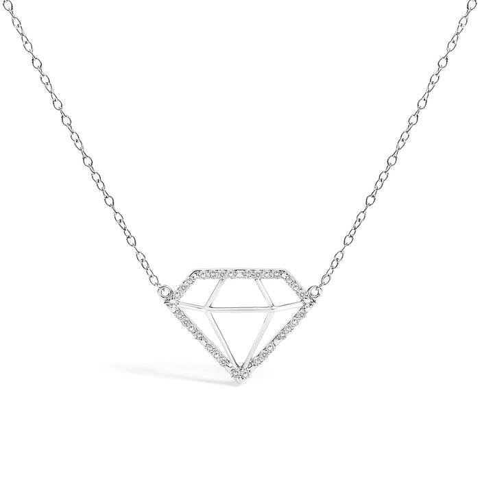 1/7 Ct. T.W. Lab-Grown Diamond Diamond-Shaped Pendant Necklace in Sterling Silver, photo 1