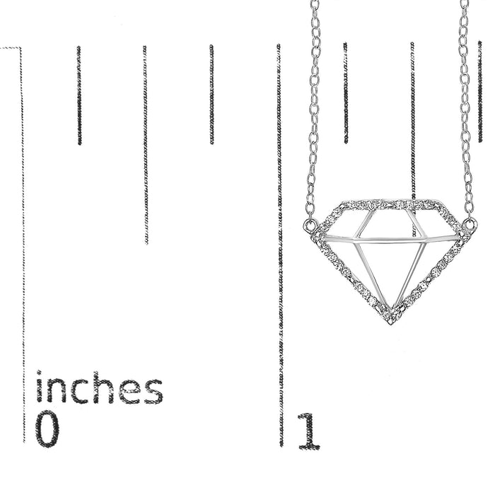 1/7 Ct. T.W. Lab-Grown Diamond Diamond-Shaped Pendant Necklace in Sterling Silver, photo 5