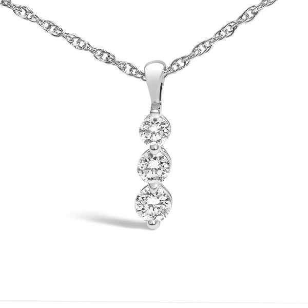 1/7 Ct. T.W. Lab-Grown Diamond Three Stone Diamond Pendant Necklace in Sterling Silver, photo 2
