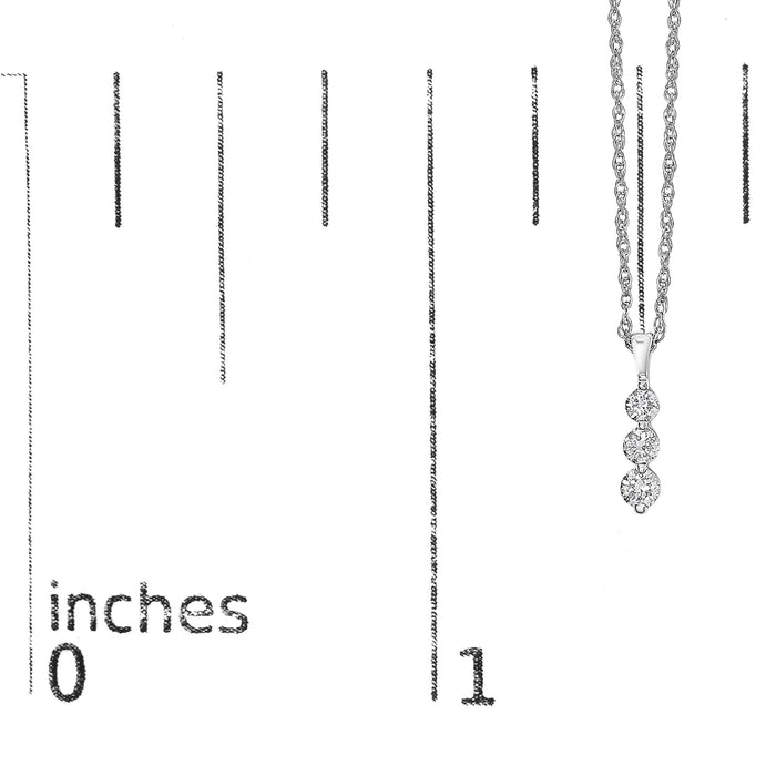 1/7 Ct. T.W. Lab-Grown Diamond Three Stone Diamond Pendant Necklace in Sterling Silver, photo 6