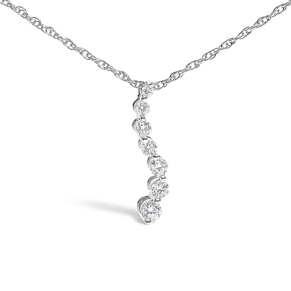 1/4 Ct. T.W. Lab-Grown Diamond Journey Pendant Necklace in Sterling Silver, photo 2