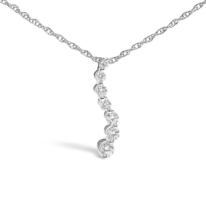 1/4 Ct. T.W. Lab-Grown Diamond Journey Pendant Necklace in Sterling Silver, photo 2