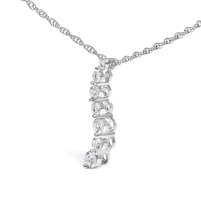 1/4 Ct. T.W. Lab-Grown Diamond Journey Pendant Necklace in Sterling Silver, photo 4