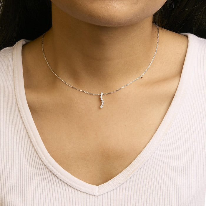 1/4 Ct. T.W. Lab-Grown Diamond Journey Pendant Necklace in Sterling Silver, photo 3