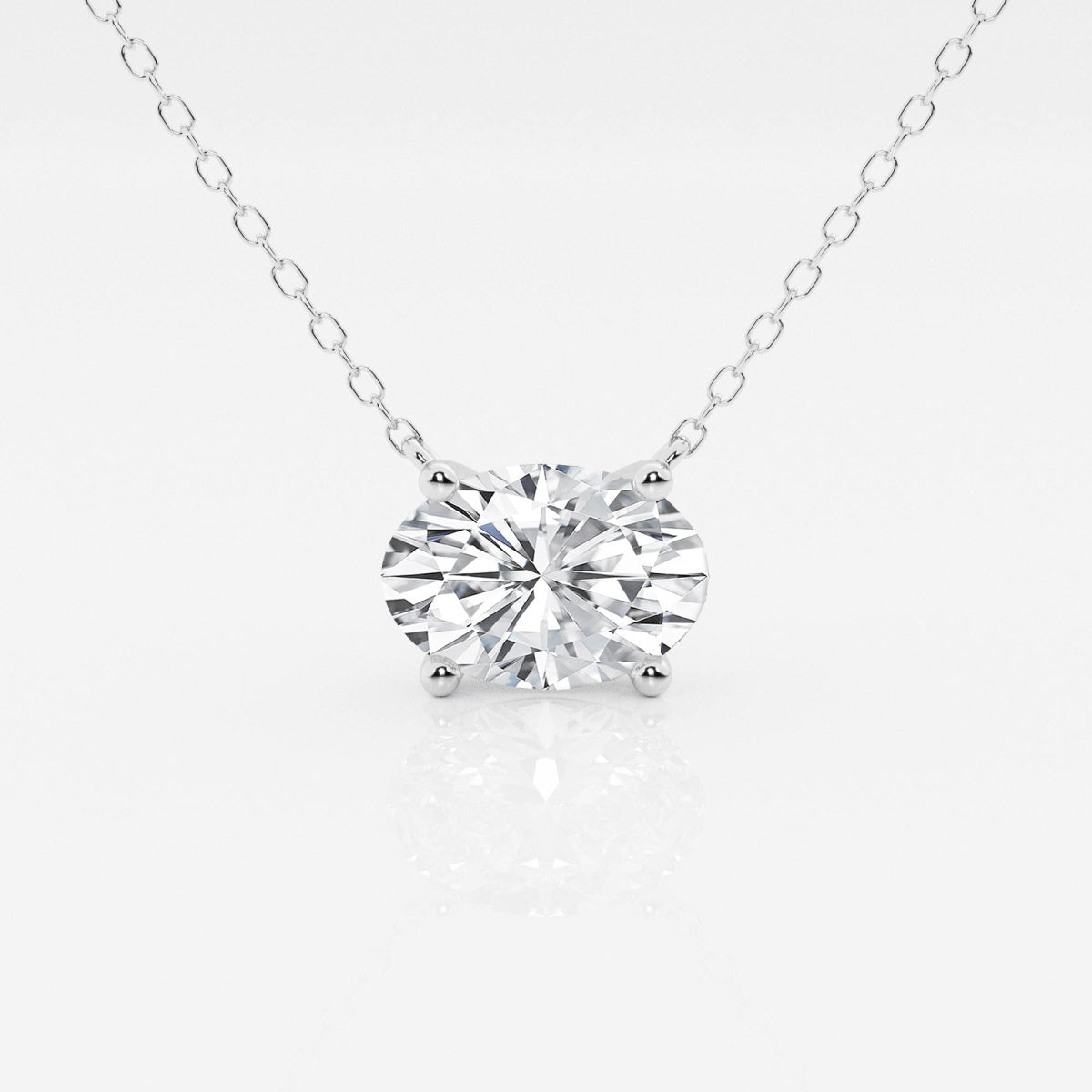 Dije con diamante ovalado cultivado en laboratorio de 2.00 CTW en oro de 14K, foto 3