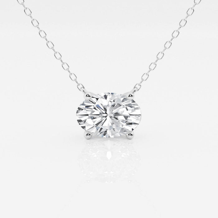 Dije con diamante ovalado cultivado en laboratorio de 2.00 CTW en oro de 14K, foto 3