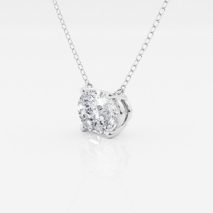 Dije con diamante ovalado cultivado en laboratorio de 2.00 CTW en oro de 14K, foto 4
