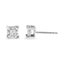 Aretes de botón solitario Miracle-Set con diamantes talla princesa de pureza SI2-I1 de 0.25 a 0.5 ct. p.t. en plata de ley, foto 5