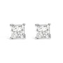 Aretes de botón solitarios de 4 garras con diamantes cultivados en laboratorio de 3/8 ct. p.t. en oro blanco de 14K, foto 1