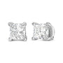 Princess-Cut Lab-Grown Diamond Solitaire Stud Earrings in 14K White Gold, photo 4
