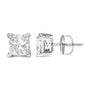Princess-Cut Lab-Grown Diamond Solitaire Stud Earrings in 14K White Gold, photo 9