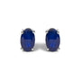 6x4mm Natural Oval Gemstone Solitaire Stud Earrings in Sterling Silver, photo 1