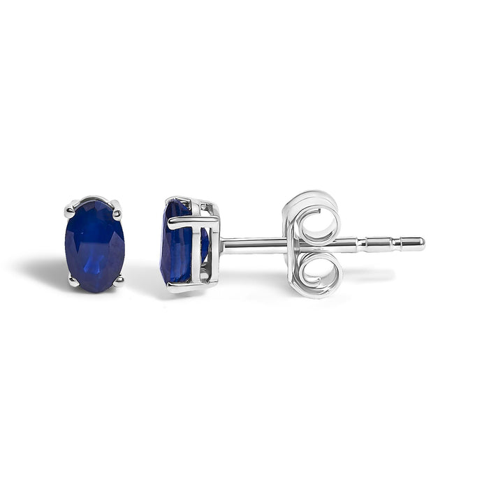 6x4mm Natural Oval Gemstone Solitaire Stud Earrings in Sterling Silver, photo 16