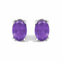 6x4mm Natural Oval Gemstone Solitaire Stud Earrings in Sterling Silver, photo 4