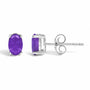 6x4mm Natural Oval Gemstone Solitaire Stud Earrings in Sterling Silver, photo 19