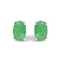 6x4mm Natural Oval Gemstone Solitaire Stud Earrings in Sterling Silver, photo 5