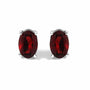 6x4mm Natural Oval Gemstone Solitaire Stud Earrings in Sterling Silver, photo 3