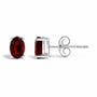 6x4mm Natural Oval Gemstone Solitaire Stud Earrings in Sterling Silver, photo 18