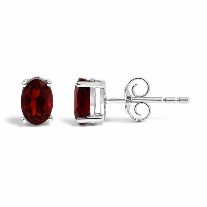 6x4mm Natural Oval Gemstone Solitaire Stud Earrings in Sterling Silver, photo 18