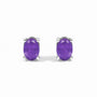 5x3mm Natural Oval Gemstone Solitaire Stud Earrings in Sterling Silver, photo 4