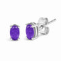 5x3mm Natural Oval Gemstone Solitaire Stud Earrings in Sterling Silver, photo 9