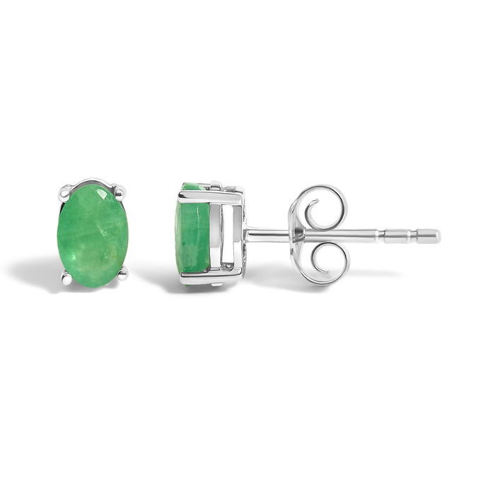 5x3mm Natural Oval Gemstone Solitaire Stud Earrings in Sterling Silver, photo 18