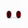 5x3mm Natural Oval Gemstone Solitaire Stud Earrings in Sterling Silver, photo 2