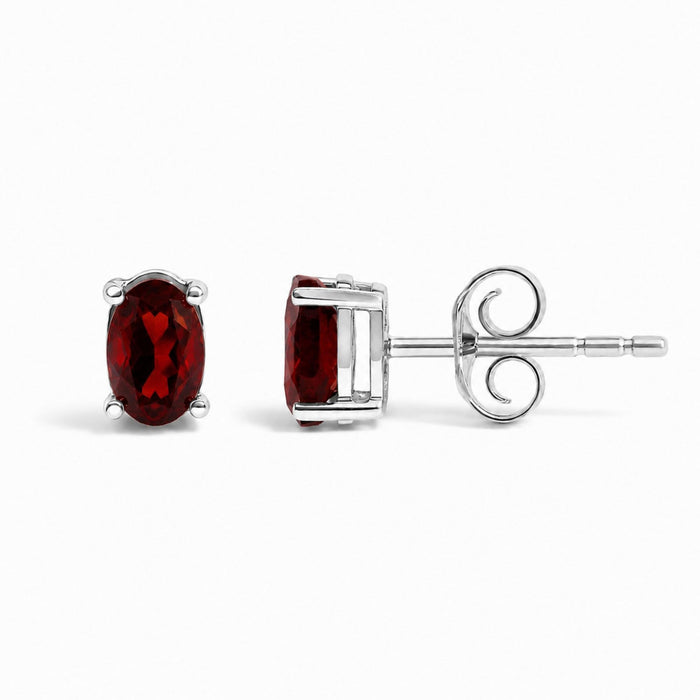 5x3mm Natural Oval Gemstone Solitaire Stud Earrings in Sterling Silver, photo 17