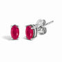 5x3mm Natural Oval Gemstone Solitaire Stud Earrings in Sterling Silver, photo 6