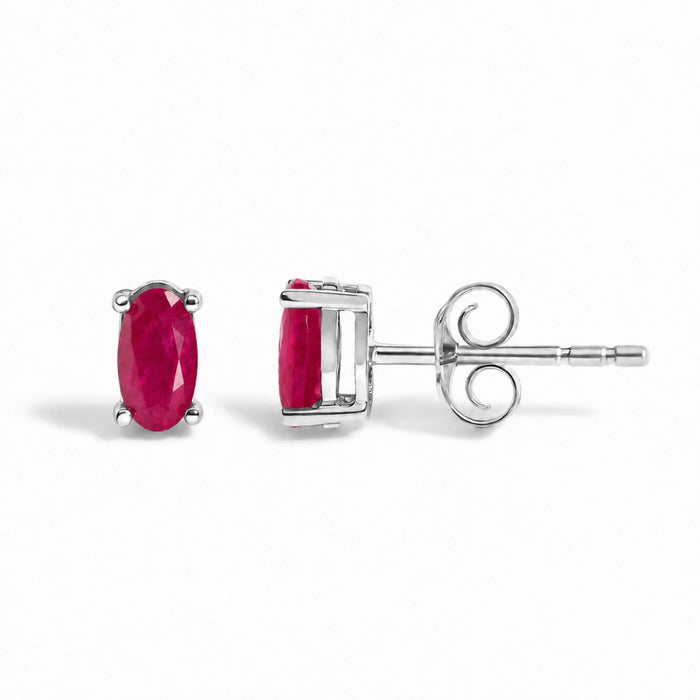 5x3mm Natural Oval Gemstone Solitaire Stud Earrings in Sterling Silver, photo 16