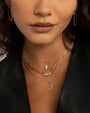 14K Gold Large Paper Clip Diamond Toggle Necklace, photo 4
