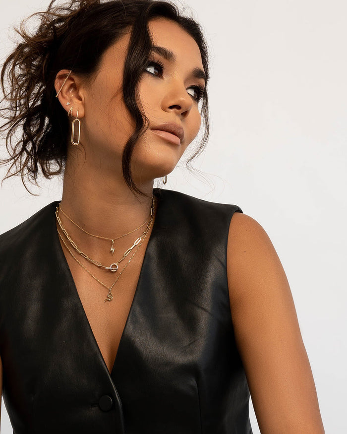 14K Gold Diamond Lightning Bolt Necklace, photo 4