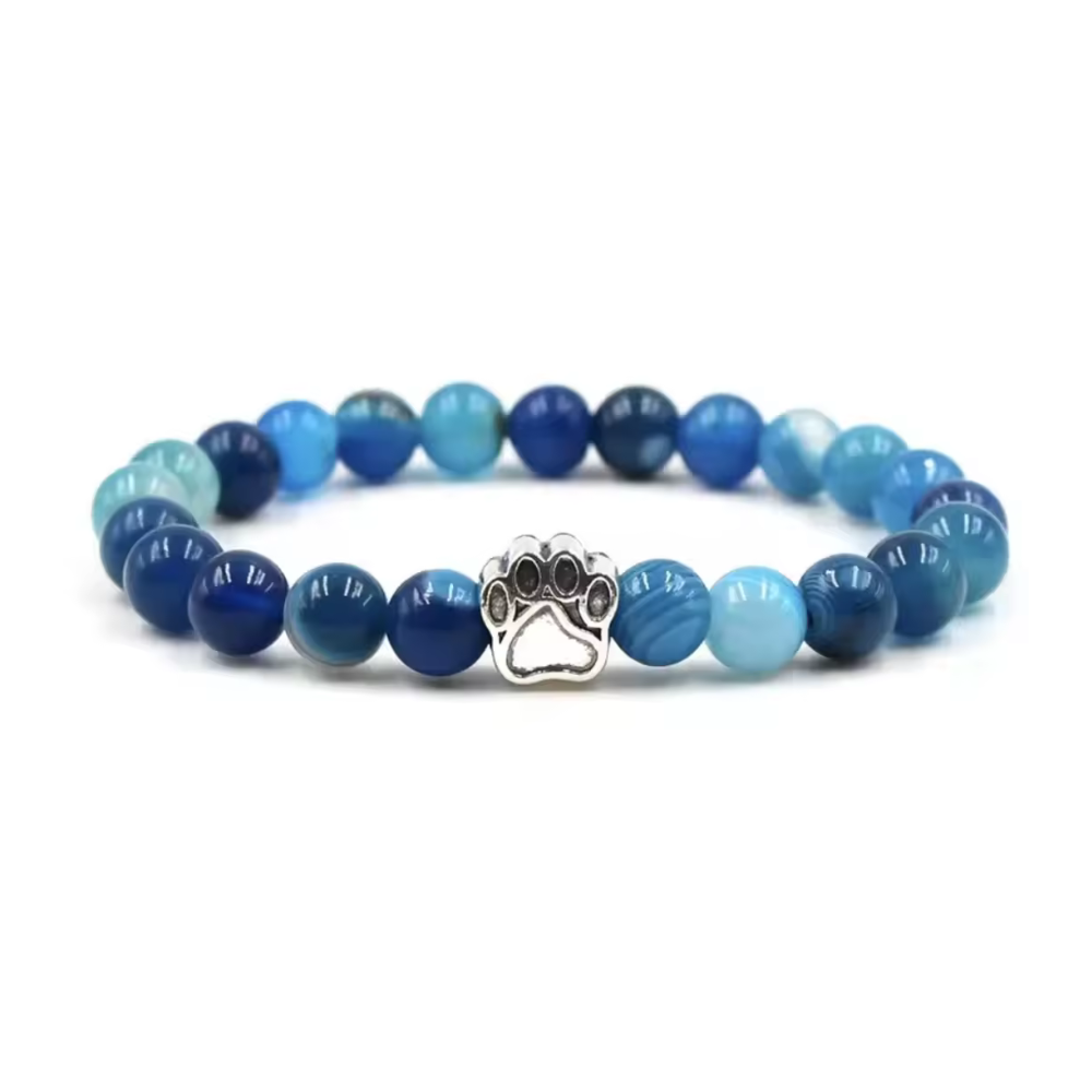 PawZee Azure Agate Paw Print Charm Bracelet, photo 1