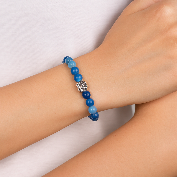 PawZee Azure Agate Paw Print Charm Bracelet, photo 2
