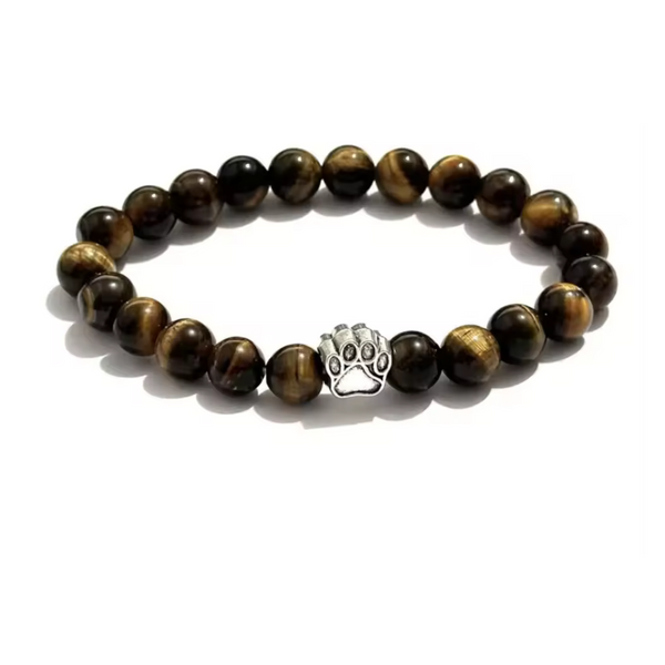 PawZee Tiger's Eye Paw Print Charm Bracelet, photo 1
