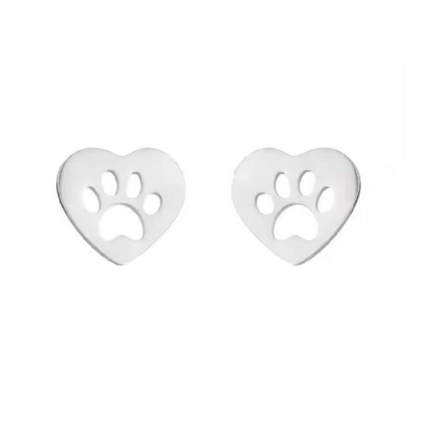 Heart Paw Cutout Stud Earrings, photo 2