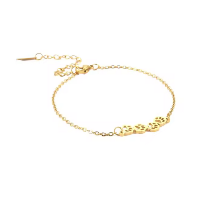 Pawsy Daisy Paw Print Link Chain Bracelet, photo 1