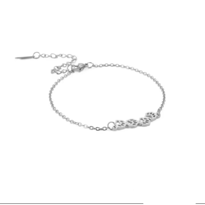 Pawsy Daisy Paw Print Link Chain Bracelet, photo 3
