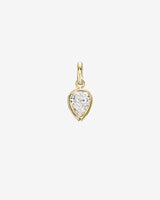 Dije de diamante pera en bisel en oro de 14K