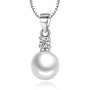 Cubic Zirconia Accent Faux Pearl Pendant Necklace, photo 1
