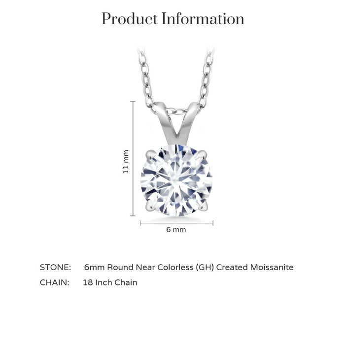 2.00 CTW Lab-Created Moissanite Pendant in 14K Gold, photo 8