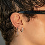 Men's Petite Cross Cubic Zirconia Hoop Earrings, photo 3