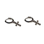 Men's Petite Cross Cubic Zirconia Hoop Earrings, photo 5