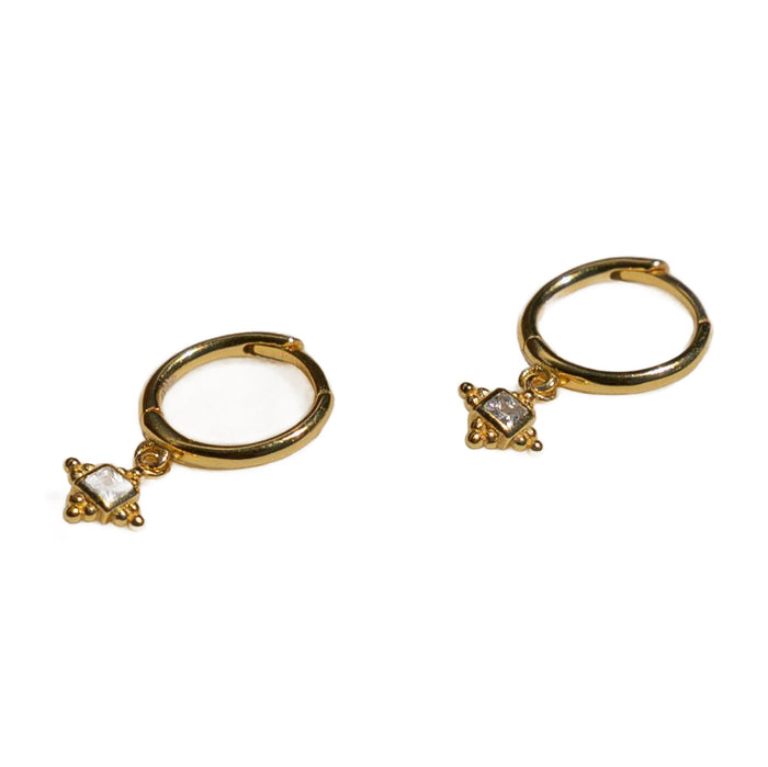 Aretes de aro pequeños con zirconia cúbica, foto 3