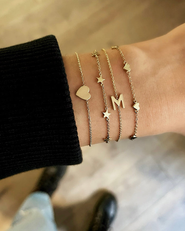 Pulsera de corazón en oro de 14K, foto 4