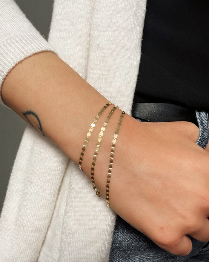 Pulsera de cadena espejo en oro de 14K, foto 2