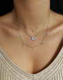 14K Gold Diamond Moonstone Necklace, photo 7
